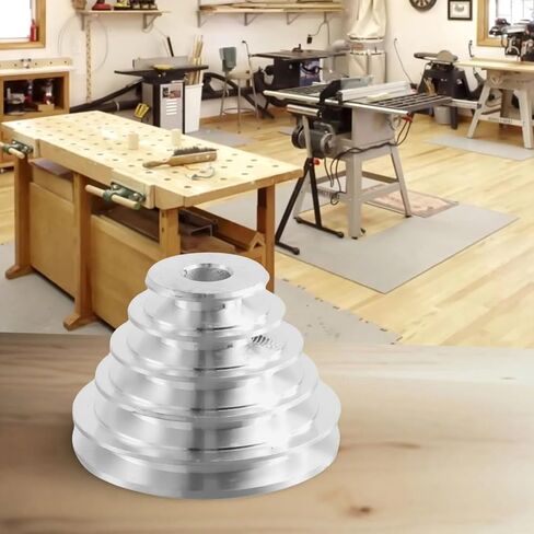 Cosyhat Aluminum Pagoda Pulley Wheel Transmission Wheel for Benchtop Drill Press M8 Plug Hole for A Type V-Shaped(14mm) in Saudi Arabia