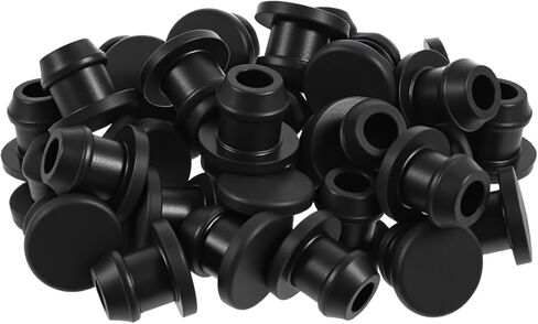 30 pcs مقابس ثقب السيليكون ، سوداء ثقب مستدير الأسود مدبب بالماء 6 مم/0.24 بوصة قطرها في مقابس ثقب القفل لمطبخ الحاجز المطبخ مقاوم للماء in Saudi Arabia