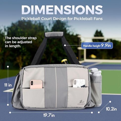 ZUMWORGION® Pickleball Bag for Men & Women – 40L Duffle Bag with Thermal Paddle Pocket, Shoe Compartment, Fence Hooks, Mesh Ball Holders – Water-Resistant Pickle Ball Bag for Travel, Gym, Tournaments in Saudi Arabia