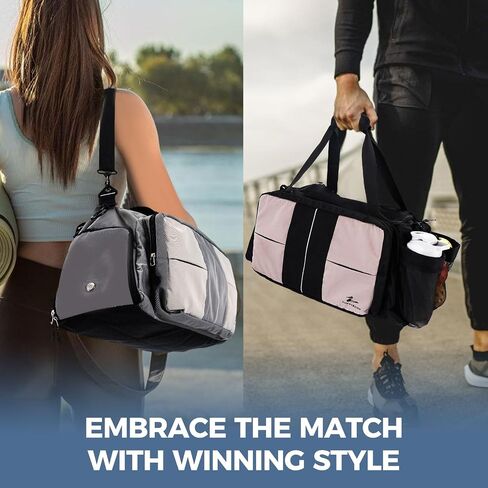 ZUMWORGION® Pickleball Bag for Men & Women – 40L Duffle Bag with Thermal Paddle Pocket, Shoe Compartment, Fence Hooks, Mesh Ball Holders – Water-Resistant Pickle Ball Bag for Travel, Gym, Tournaments in Saudi Arabia