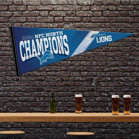 Rico Industries NFL Football Detroit Lions 2024-25 NFC North Champions 12" x 30" Felt Wall Décor Pennant - Great for Home/Bed Room/Man Cave Décor in Saudi Arabia
