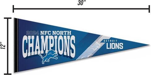 Rico Industries NFL Football Detroit Lions 2024-25 NFC North Champions 12" x 30" Felt Wall Décor Pennant - Great for Home/Bed Room/Man Cave Décor in Saudi Arabia