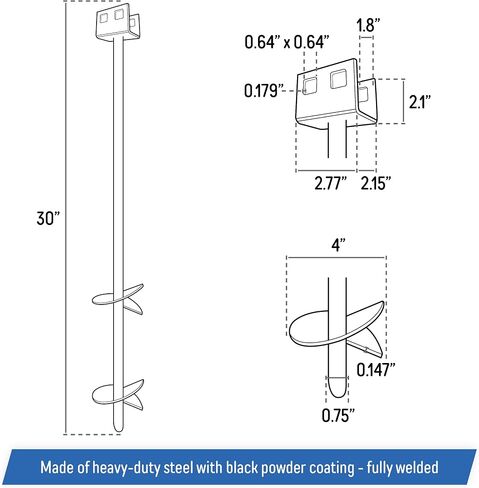 3/4 "× 30" Mobile Home Double Disk Earth Auger مرساة ، الصلب الثقيل - RV ، التخييم ، الخيام ، الترامبولين ، مواقف الغزلان (6 عبوات) in Saudi Arabia