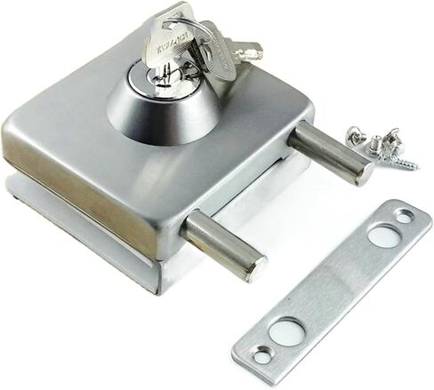 Chain Lock Household Stainless Steel Glass Door Lock Latch Lock Cylindrical Square Lock Office Single Open Non-Perforated Central Door Lock in Saudi Arabia