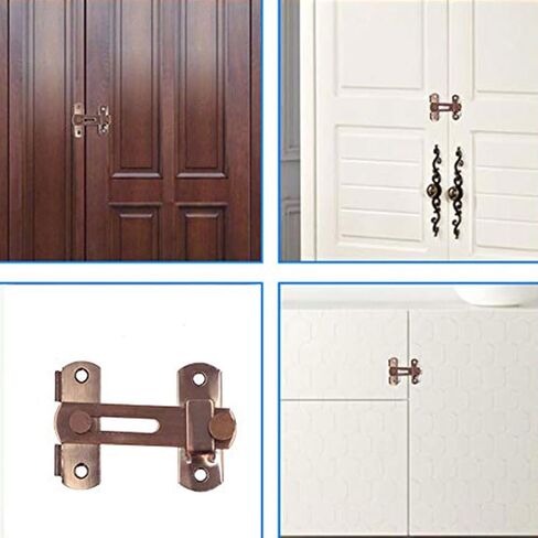 أقفال الأبواب والمزالج المنزلق قفل الباب القفل الفولاذ المقاوم للصدأ Hasp Latch Latch Home Safety Stain Door Super Home Home (Black+White) in Saudi Arabia