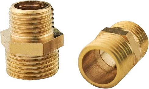 Brass Pipe Hex Nipple Fitting Quick Coupler Adapter 1/8 1/4 3/8 1/2 3/4 1 Male to Male Thread Water Oil Gas Connector(4 fen) in Saudi Arabia