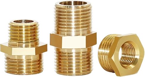 Brass Pipe Hex Nipple Fitting Quick Coupler Adapter 1/8 1/4 3/8 1/2 3/4 1 Male to Male Thread Water Oil Gas Connector(4 fen) in Saudi Arabia