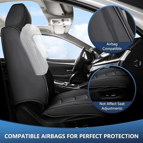 Car Seat Covers Front Seats Only, Universal Luxury Automotive Car Seat Protector 2 Pack, Waterproof Breathable Leather Car Seat Cushion for Most Vehicles SUV Pick-up Truck, Grey in Kuwait