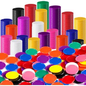 Coopay 800 Pieces10 Colors Bingo Chips Plastic Poker Chip Bulk, 1 Inch Game Tokens Kids Reward, Plastic Learning Counters Disks Counting Discs, Bingo Markers for Math Practice in Kuwait