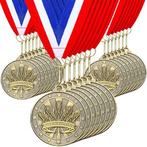 Remuuly 20 Pcs Beauty Pageant Medals 2 Inch 3D Gold Beauty Queen Trophy Medal Princess Tiara Pageant Prizes Beauty Queen Award Medals with Neck Ribbon in Saudi Arabia