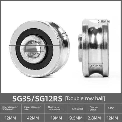 5set SG10 SG15 SG20 SG25SG66+M4 M5 M6 M8 Screw Bolts Bearing U-Groove Track Guide Roller Bearing Textile Machine Pulley Bearings(SG25 M8x28mm) in Saudi Arabia