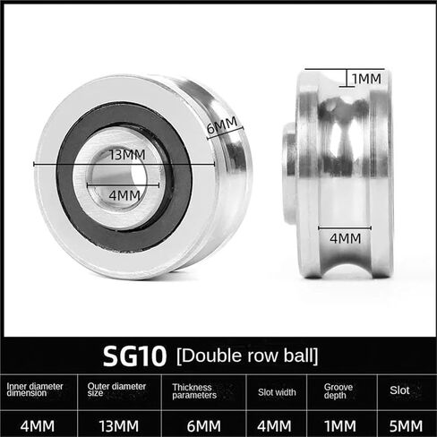 5set SG10 SG15 SG20 SG25SG66+M4 M5 M6 M8 Screw Bolts Bearing U-Groove Track Guide Roller Bearing Textile Machine Pulley Bearings(SG25 M8x28mm) in Saudi Arabia