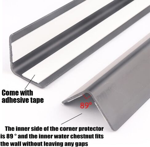 واقي زاوية جدار أبيض لائحة 10 PVC PVC Corner Guards Protector للحائط ، زاوية الأثاث ، الباب سهل التثبيت للطفل in Kuwait