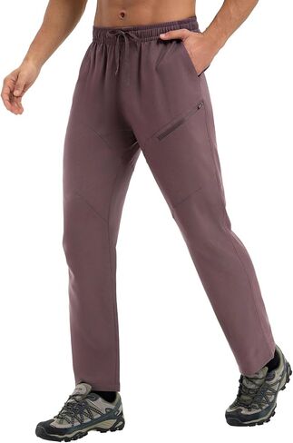 baleaf Men's Hiking Pants Ripstop Water Resistant Cargo Quick Dry Travel Elastic Waist with Zip Pockets UPF 50+ Work in Saudi Arabia