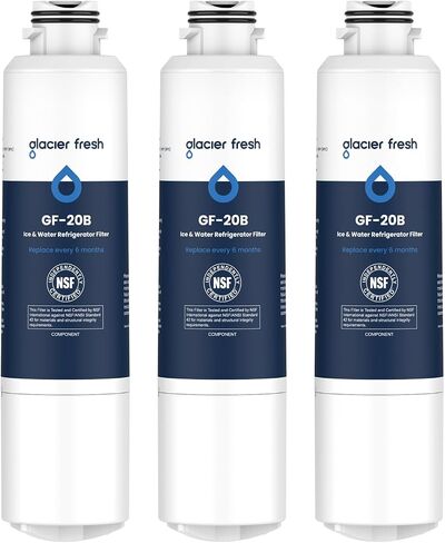 GLACIER FRESH DA29-00020B Refrigerator Water Filter Compatible with Samsung* DA29-00020A/B, DA29-00020B-1, HAF-CIN/EXP, 46-9101, RF4267HARS For French Door Fridge Kitchen (3 PACK) in Kuwait