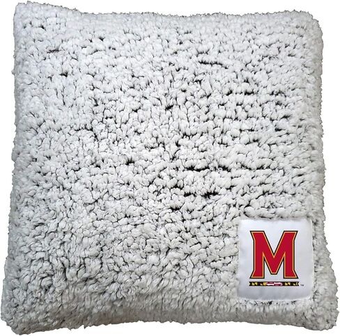 العلامات التجارية الشعار NCAA Maryland Terrapins Frosty Pillow - Soft Sherpa ، غطاء قابل للغسل ، سحاب مخفي ، تصحيح شعار الفريق ، يتطابق مع رمي الصوف الفاتر الشهير in Saudi Arabia