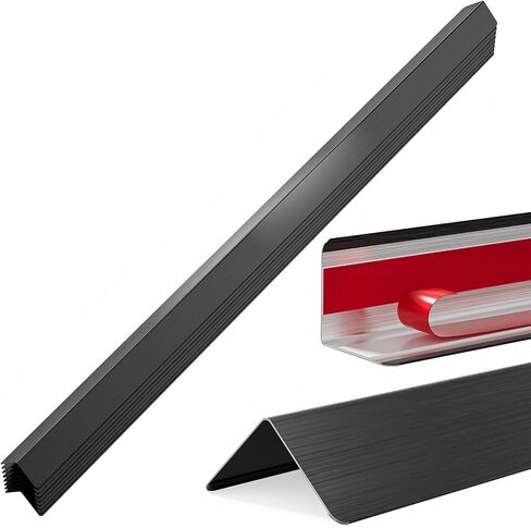 304 Stainless Steel Black Wall Corner Guard, 2 x 2 x 48 Inch, 90-Degree Angle Metal Wall Corner Protector for Wall Protection and Decoration, Folded Edge Design, Pack of 10 in Saudi Arabia