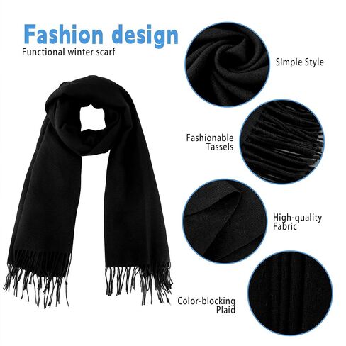Winter Scarf for Women Men Cold Weather - Soft Warm Shawls Scarves with Tassels(78.7''*26.8'') in Saudi Arabia