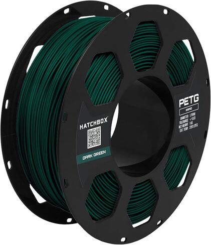 HATCHBOX 1.75mm Dark Green High Speed PETG 3D Printer Filament, Dimensional Accuracy +/- 0.03 mm, 1 kg Spool, Compatible with FDM Printers for Fast, Precise Printing in Kuwait