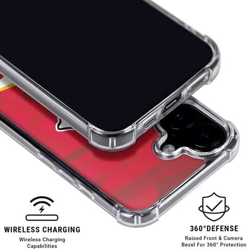 Skinit Clear Phone Case متوافق مع iPhone 16 Plus - تصميم NFL Kansas City Chief المرخص رسميًا in Kuwait