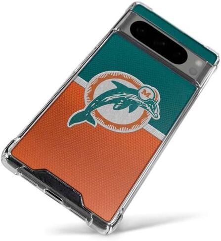 Skinit Clear Phone Case Compatible with Google Pixel 8 Pro - Officially Licensed NFL Miami Dolphins Vintage Design in Saudi Arabia