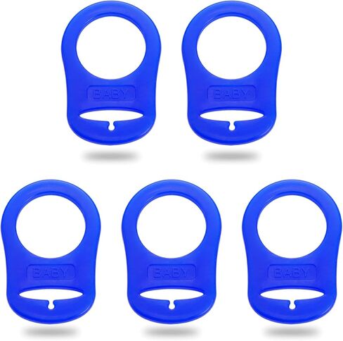 5 Pack Clean Pacifier Clip Silicone Adapter Holder Rings for Pacifier (Food Grade, Clear) in Saudi Arabia