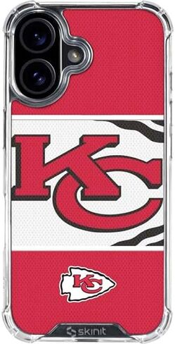 Skinit Clear Phone Case Compatible with iPhone 16 Plus - Officially Licensed NFL Kansas City Chiefs Design in Saudi Arabia