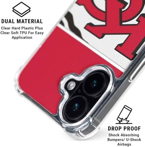 Skinit Clear Phone Case Compatible with iPhone 16 Plus - Officially Licensed NFL Kansas City Chiefs Design in Saudi Arabia