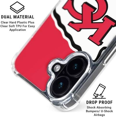 Skinit Clear Phone Case متوافق مع iPhone 16 Plus - تصميم NFL Kansas City Chief المرخص رسميًا in Kuwait