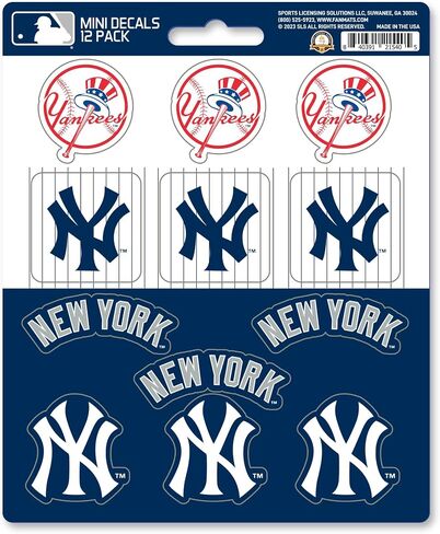 FANMATS 39338 New York Yankees Mini Decal 12-pk in Saudi Arabia