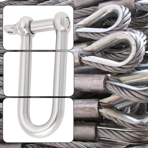 The Lord of the Tools 4pcs 8mm D-Shackle 316 Stainless Steel Frant Shackle مع Eye Bol for Sports Garden Garden Mandscyping في الهواء الطلق والتخييم in Saudi Arabia