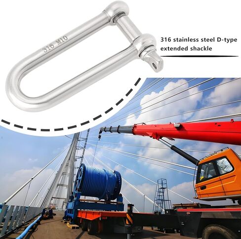 The Lord of the Tools 4pcs 8mm D-Shackle 316 Stainless Steel Frant Shackle مع Eye Bol for Sports Garden Garden Mandscyping في الهواء الطلق والتخييم in Saudi Arabia