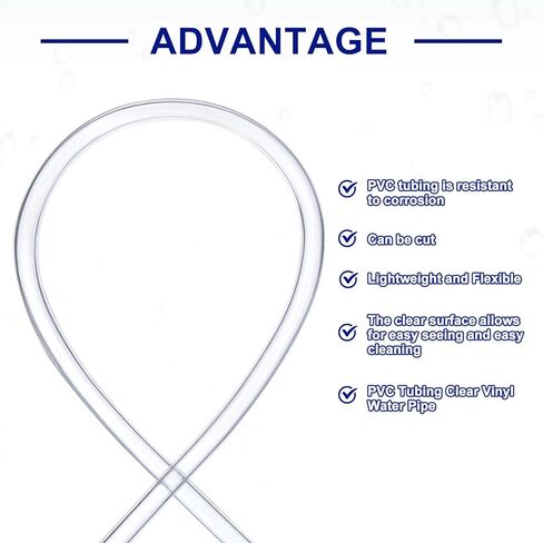 أنابيب UXCELL PVC ، معرف 32 مم × 38 مم OD - 6 أقدام طول ماء فينيل صافٍ ، أنبوب مياه مرن بلاستيكي خفيف الوزن لعلم المائية ، خرطوم الهواء ، الري in Saudi Arabia