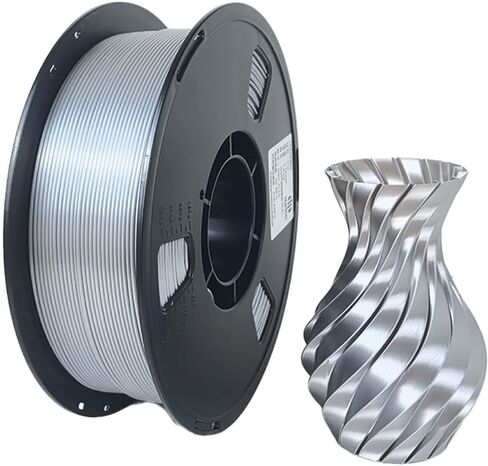 Silk PLA 3D Printer Filament Filajoy3D 3D Printing Filament 1.75mm 250g Dimensional Accuracy +/- 0.03mm for Most FDM 3D Printers Silver in Saudi Arabia