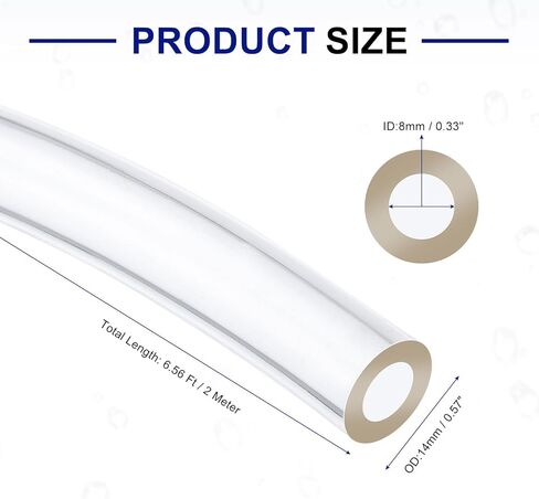 أنابيب UXCELL PVC ، معرف 32 مم × 38 مم OD - 6 أقدام طول ماء فينيل صافٍ ، أنبوب مياه مرن بلاستيكي خفيف الوزن لعلم المائية ، خرطوم الهواء ، الري in Saudi Arabia