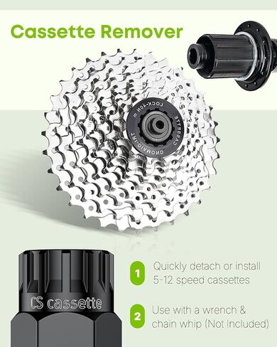 Pawfly 2 in 1 Bike Cassette Lockring Tool with Sprocket & Chain Cleaning Brushes, Bike Cassette Removal Tool, Freewheel Removal Tool, Bicycle Freewheel Remover, Bike Repair Kit, Black in Saudi Arabia