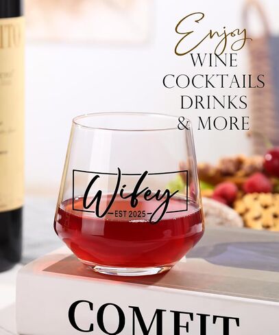 Wedding Gifts for Couples,Hubby & Wifey EST 2025 Wedding Glass Set,Bridal Shower Gifts for Bride and Groom, Newly-Married Anniversary for Him/Her，Mr and Mrs Gift in Kuwait