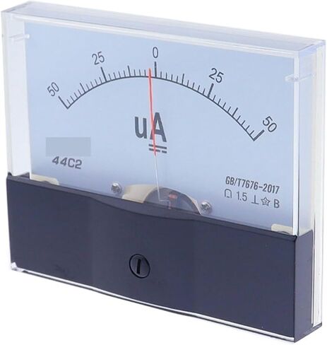 44C2 DC ΜA 50UA Analog Panel Pointer Type Ammeter 44C2-A Mechanical MeterPositive and Negative Poles 1Pcs(500UA -0-500UA) in Saudi Arabia