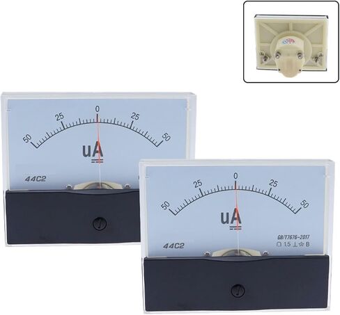 44C2 DC ΜA 50UA Analog Panel Pointer Type Ammeter 44C2-A Mechanical MeterPositive and Negative Poles 1Pcs(500UA -0-500UA) in Saudi Arabia