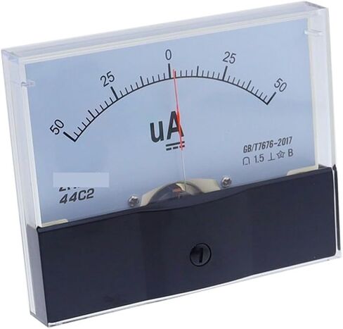 44C2 DC ΜA 50UA Analog Panel Pointer Type Ammeter 44C2-A Mechanical MeterPositive and Negative Poles 1Pcs(500UA -0-500UA) in Saudi Arabia