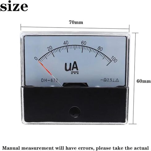 DH-670 μA نوع لوحة التناظرية نوع DC AMMETER 50UA 100UA 200UA 300UA 500UA DH-670-A Mechanical Meter 1PCS (DC 50UA) in Saudi Arabia