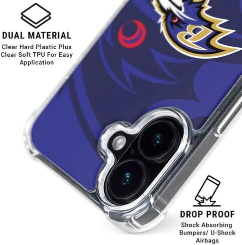 Skinit Clear Phone Case متوافق مع iPhone 16 - NFL Baltimore Ravens المرخص رسميًا - تصميم بديل متعثر in Saudi Arabia