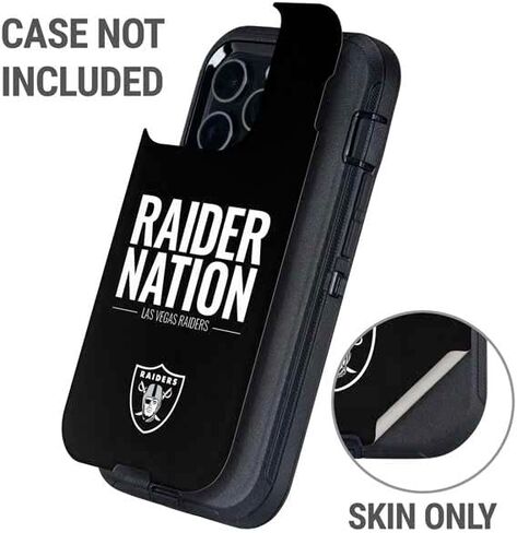 Skinit Decal Phone Skin Compatible with OtterBox Defender iPhone 14 Pro Max - Officially Licensed NFL Las Vegas Raiders Team Motto Design in Saudi Arabia