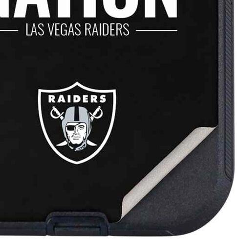 Skinit Decal Phone Skin Compatible with OtterBox Defender iPhone 14 Pro Max - Officially Licensed NFL Las Vegas Raiders Team Motto Design in Saudi Arabia