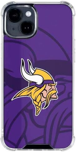 Skinit Clear Phone Case Compatible with iPhone 14 - Officially Licensed NFL Minnesota Vikings Double Vision Design in Saudi Arabia