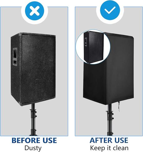 15'' Outdoor Speaker Cover,Waterproof,Dust-Proof and UV-Proof Oxford Cloth,Bottom Drawstring Fastening Design,Suitable for Upright PA/DJ Speaker Protection Cover(2 Packs） in Saudi Arabia