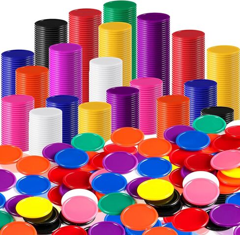 Coopay 800 Pitch10 Colours Bingo Chips Plastic Poker Chip Bulk ، 1 Inch Game Tokens Carward ، عدادات التعلم البلاستيكية أقراص عد الأقراص ، علامات البنغو لممارسة الرياضيات in Saudi Arabia