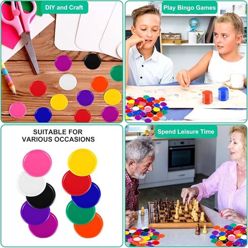 Coopay 800 Pitch10 Colours Bingo Chips Plastic Poker Chip Bulk ، 1 Inch Game Tokens Carward ، عدادات التعلم البلاستيكية أقراص عد الأقراص ، علامات البنغو لممارسة الرياضيات in Saudi Arabia