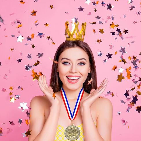 REMOULY 20 PCS Beauty Pageant Medals 2 Inch 3D Gold Beauty Queen Trophy Medal Princess Tiara Pageant Beauty Beauty Queen Award مع شريط الرقبة in Saudi Arabia
