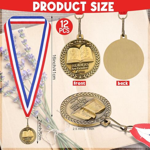 Reading Award Medals with Neck Ribbons 2" 3D Gold Superstar Reading Medals Read to Succeed Award Participation Trophy Prize Gift in Saudi Arabia